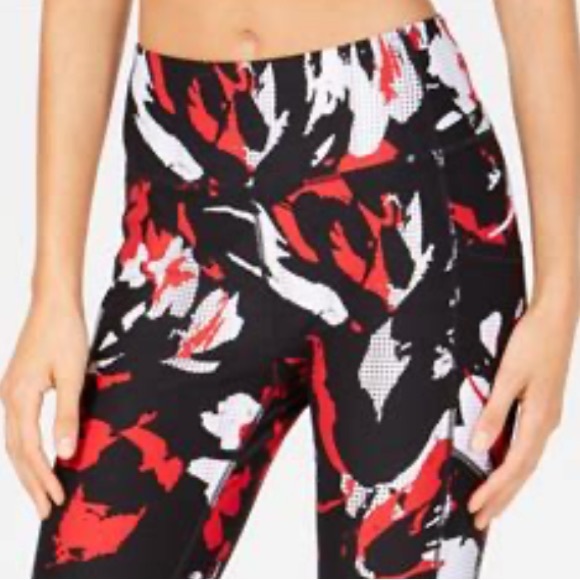 NEW CALVIN KLEIN PERFORMANCE 7/8 LEGGINGS ABSTRACT PRINT MESH LEG INSERTS SIZE M - Picture 2 of 10